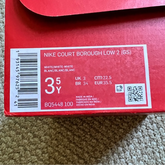 NEW kids Nike court Borough low 2 size 3.5 - Picture 3 of 8